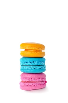 Colorful macaroons collection set on a white background