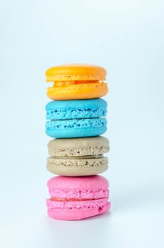Colorful macaroons collection set on a white background