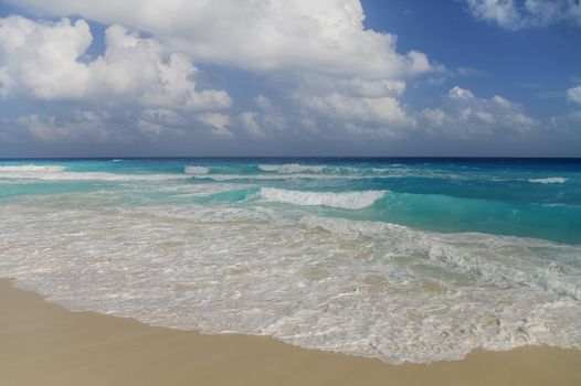 Waves on the coast of the Caribbean Sea