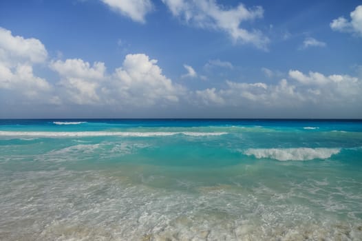 Waves on the coast of the Caribbean Sea