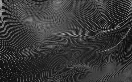 Abstract polygonal space low poly dark background with connecting dots and lines. Connection structure. 3d rendering