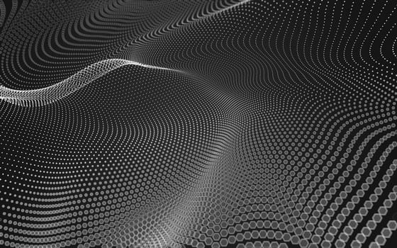 Abstract polygonal space low poly dark background with connecting dots and lines. Connection structure. 3d rendering