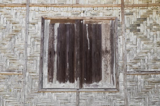 Wood Windows and brown wood basketry weave