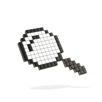 Magnifying glass, loupe mouse cursor. 3D render illustration isolated on white background