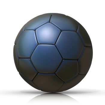 Black football - soccer ball, isolated on white background.