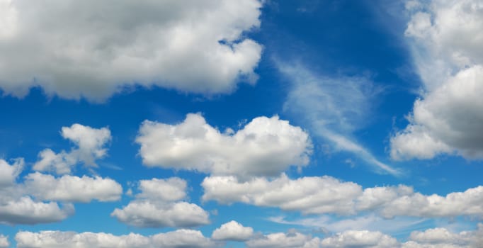 cumulus clouds on blue sky panoramic environment weather