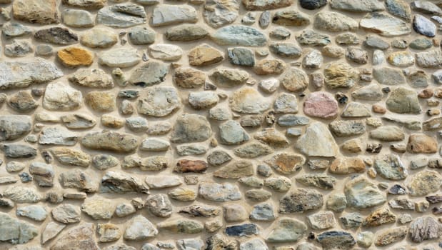 wall of stones and concrete, antique construction colourful material