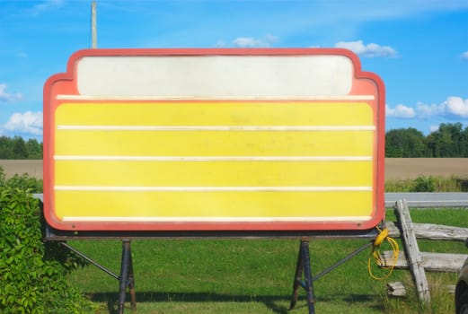 yellow and red billboard neon sign frame background for text