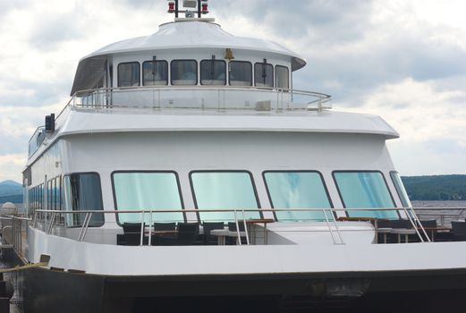 boat for tourism anchored at port cruise vessel