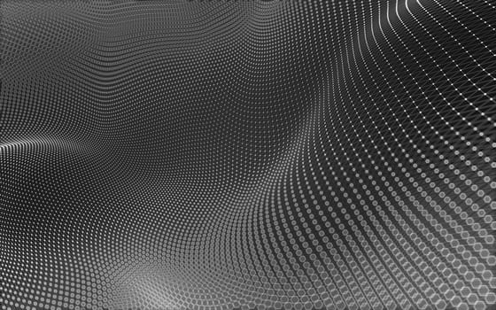 Abstract polygonal space low poly dark background with connecting dots and lines. Connection structure. 3d rendering