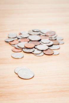 Background made of various US coins, stock photo