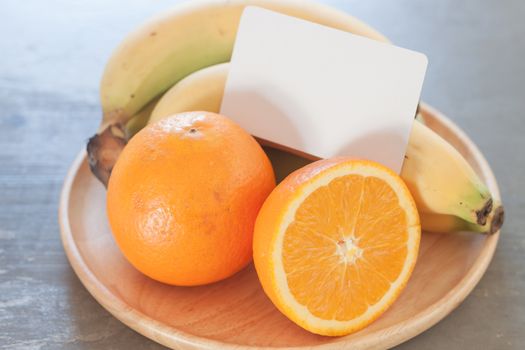Healthy fruits with oranges and bananas, stock photo