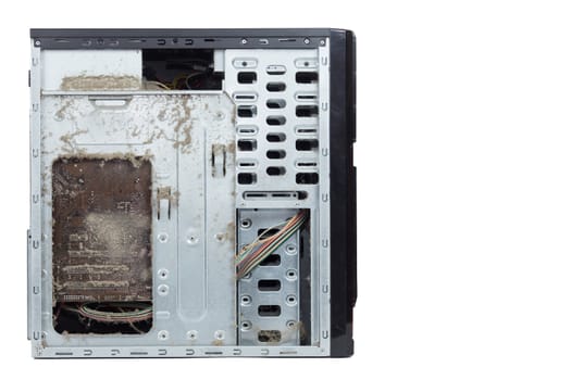 Old Dirty Computer with many Dusk in computer case
