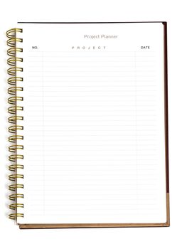 Closeup to agenda on project planner book