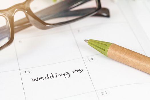 Reminder Wedding day in calendar