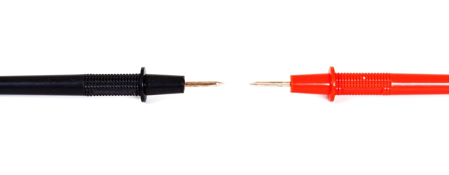 Analog voltmeter  ,red and black wire measure electricity