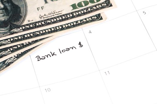 Reminder "bank loan" in calendar
