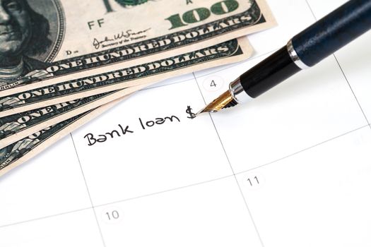 Reminder "bank loan" in calendar