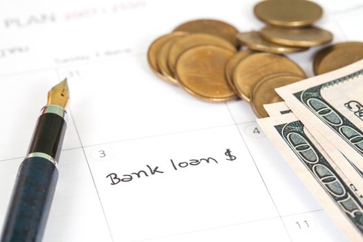 Reminder "bank loan" in calendar