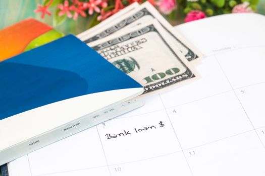 Reminder "bank loan" in calendar