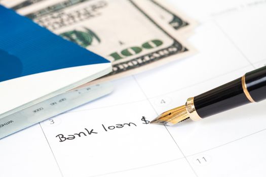 Reminder "bank loan" in calendar