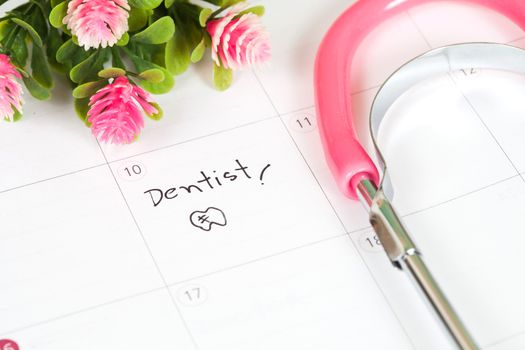 Reminder "Dentist appointment" in calendar