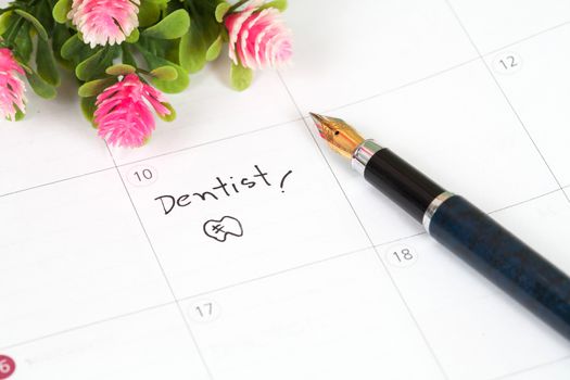 Reminder "Dentist appointment" in calendar