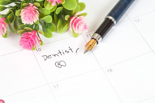 Reminder "Dentist appointment" in calendar 