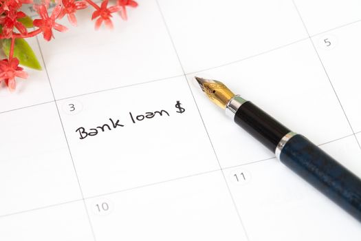 Reminder "bank loan" in calendar