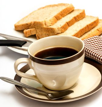 Bread And Coffee Representing Meal Time And Cafeterias