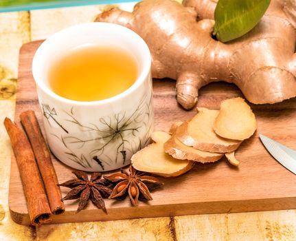 Refreshing Ginger Tea Meaning Spiced Teacup And Spice