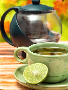 Refreshing Lime Tea Indicating Beverages Citruses And Cafeteria