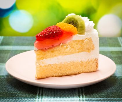 Cream Cake Showing Snack Sliced And Dessert