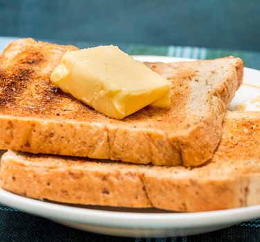 Butter Toast Slices Meaning Morning Meal And Toasts