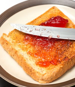 Jam On Toast Indicating Fruit Preserves And Sweet