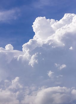 Close up clouds in blue sky before rain