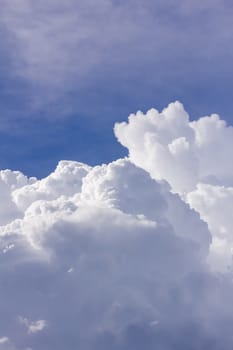 Close up clouds in blue sky before rain