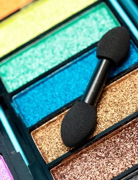 Eye Shadow Makeup Indicating Soft Brush And Cosmetic