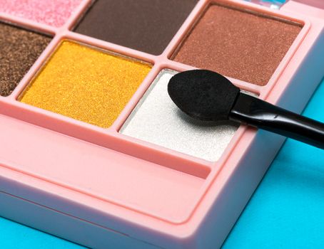 Eyeshadow Makeup Brush Showing Beauty Products And Cosmetics