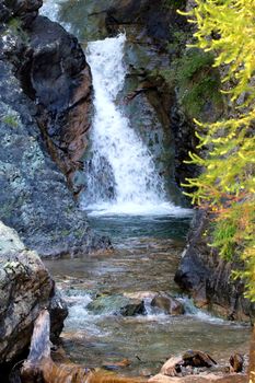 Waterfalls in the Italian Dolomites near Cortina
