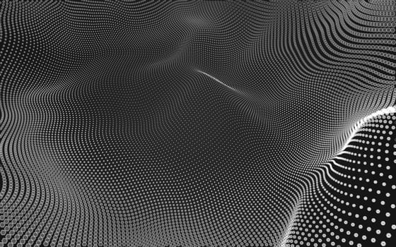 Abstract polygonal space low poly dark background with connecting dots and lines. Connection structure. 3d rendering