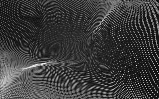 Abstract polygonal space low poly dark background with connecting dots and lines. Connection structure. 3d rendering