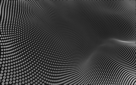 Abstract polygonal space low poly dark background with connecting dots and lines. Connection structure. 3d rendering