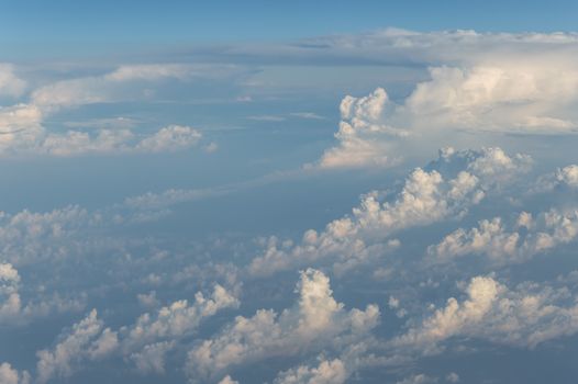 View of the clouds from above, during a flight