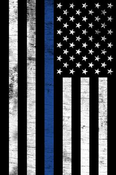 A police law enforcement support flag shown vertically with a grunge texture.