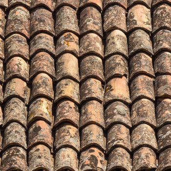 detail of an ancient Italian roof