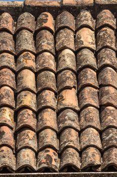 detail of an ancient Italian roof