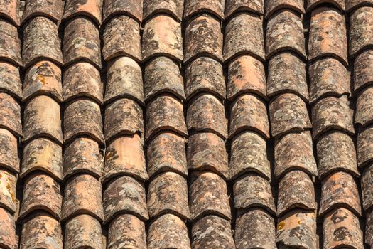 detail of an ancient Italian roof