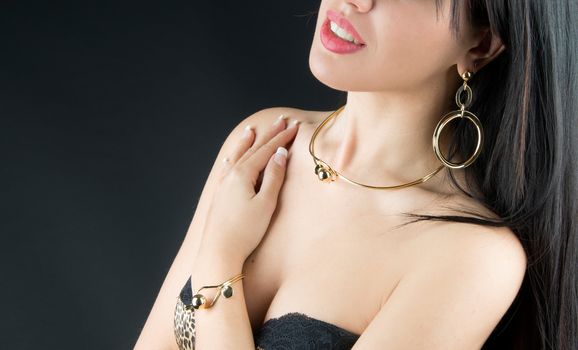 Sensual woman with her Jewelry Close up