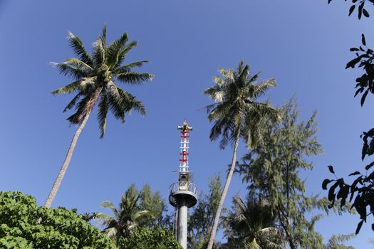 Tsunami Alert Pillar Speaker at Kradan Island in Trang - Thailand